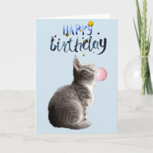 Birthday Cut Kitten Cat Bubble Gum Card