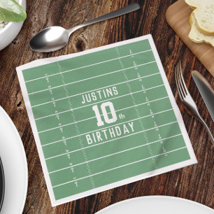 Birthday Cute Sports Football Field Number Party Napkins