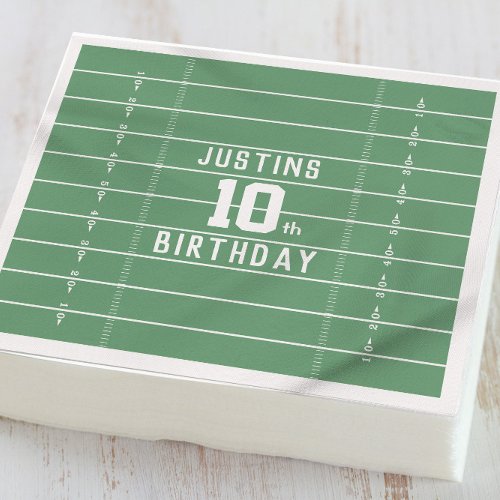 Birthday Cute Sports Football Field Number Party Napkins