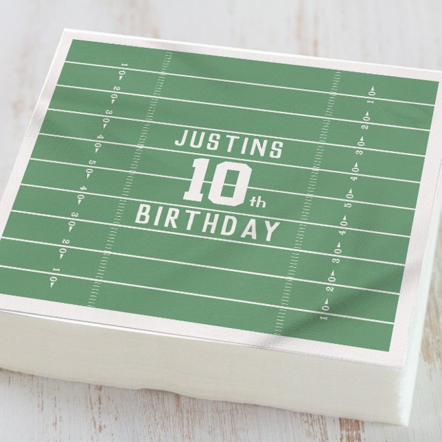 Birthday Cute Sports Football Field Number Party Napkins (Creator Uploaded)