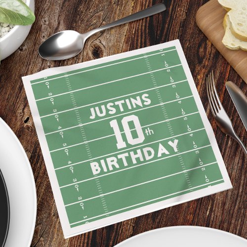 Birthday Cute Sports Football Field Number Party Napkins