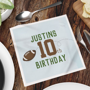 Birthday Cute Sports Football Number Party Napkins