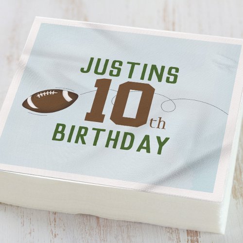 Birthday Cute Sports Football Number Party Napkins
