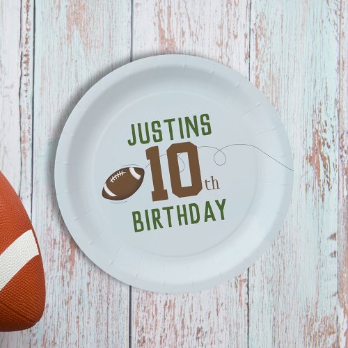 Birthday Cute Sports Football Number Party Paper Plates