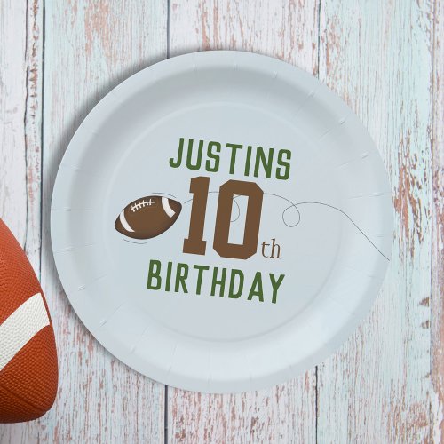 Birthday Cute Sports Football Number Party  Paper Plates