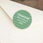 Birthday Cute Sports Football Return Address Label<br><div class="desc">This design features a birthday boy sports football party, a simple minimalist ball athlete, a return address label envelope seal, a kid's child children's birthday party, and a sports-themed birthday party ball, with a football field, stadium, turf, or grass green background. a simple athlete name number year, a minimalist minimal...</div>