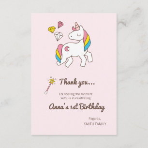Birthday. Cute Unicorn with Cute Wand & Diamonds Invitation