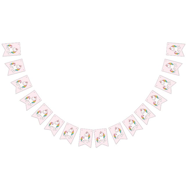 Birthday. Cute Unicorns. Bunting Flags (All)