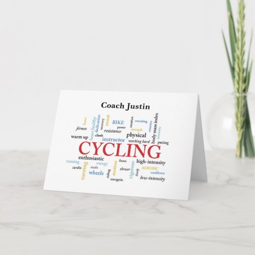 Birthday Cycling Class Instructor In Words Card