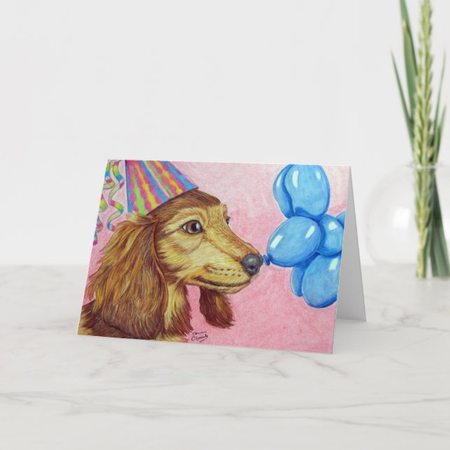 Birthday Dachshund Card (Front)