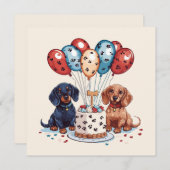 Birthday Dachshund Dogs (Front/Back)