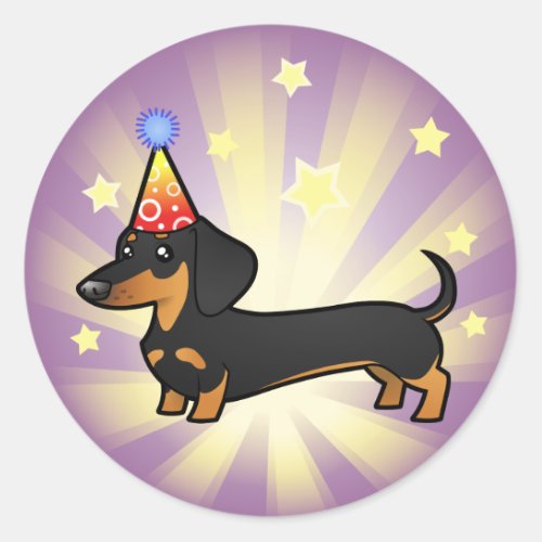 Birthday Dachshund smooth coat Classic Round Sticker