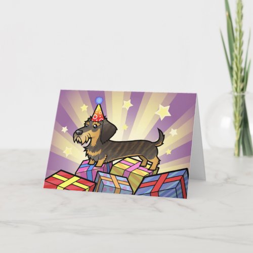 Birthday Dachshund wirehair Card