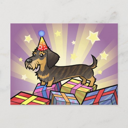 Birthday Dachshund wirehair Postcard