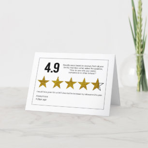 Birthday, Dad, 4.9 Review Rating From Family, Star Card