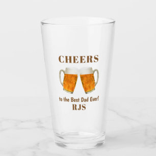 Birthday Dad Best Ever Monogram Beer Pint Glass