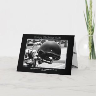 Birthday - Dad - Biker Helmet - Motorcycle Card