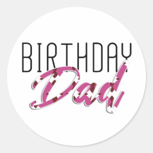 Birthday dad classic round sticker