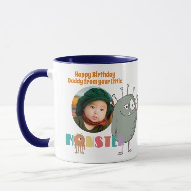 Birthday DAD PHOTO MUG KIDS Little Monsters (Left)