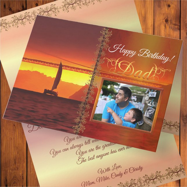 Birthday Dad San Francisco Sunset 1124 Card (Creator Uploaded)
