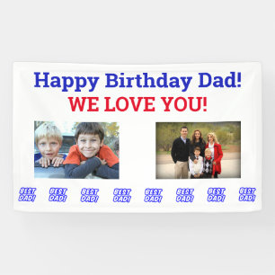 Birthday Dad World's Best Ever Kids Photo Banner