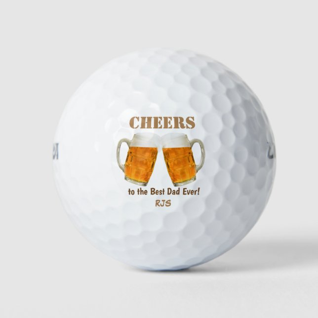 Birthday Dad World's Best Ever Monogram Golf Balls (Front)