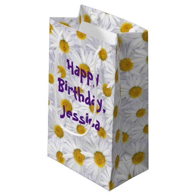 Birthday Daisies Small Gift Bag (Front Angled)