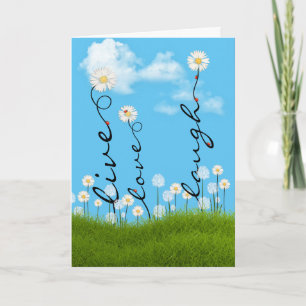 Birthday Daisies with Ladybugs Card