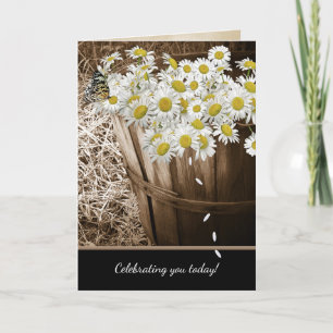 Birthday daisy basket with butterfly card