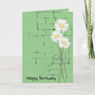 Birthday Daisy Bouquet on Brick Card