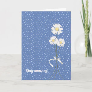 birthday daisy bouquet on pin dots card