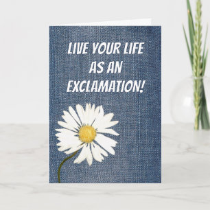 Birthday Daisy On Denim Fabric Card
