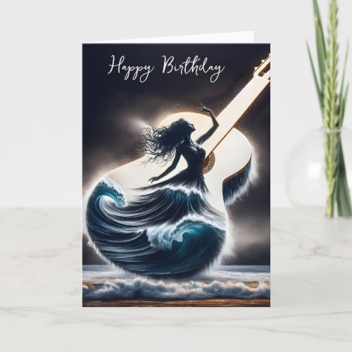 Birthday Dancer In Guitar Wave Card