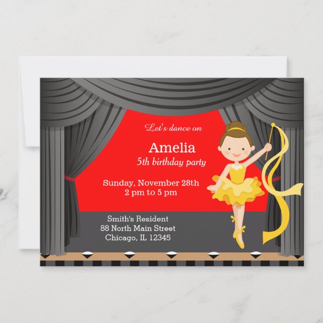 Birthday Dancer Invitation (Front)