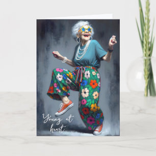 Birthday Dancing Old Lady Card