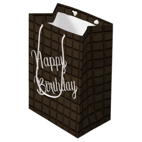 Birthday Dark Chocolate Candy Bar Medium Gift Bag