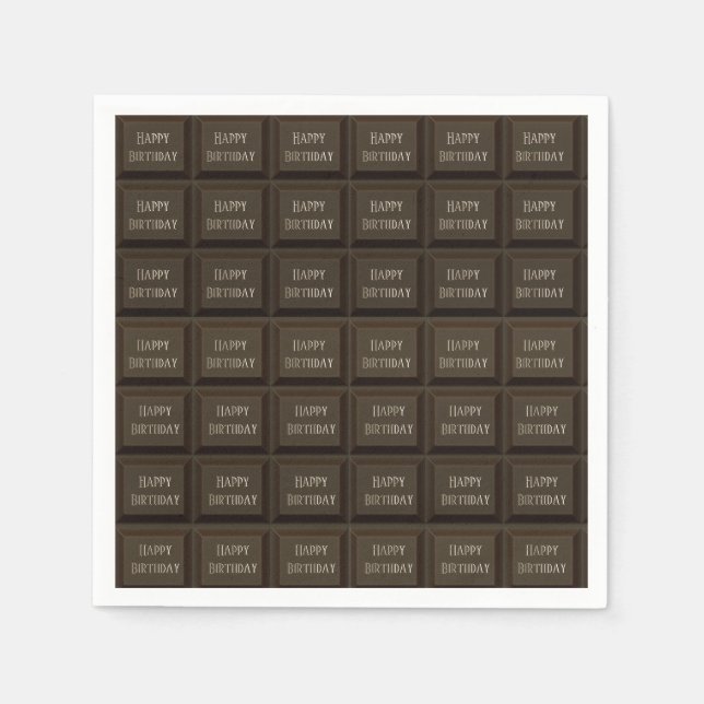 Birthday Dark Chocolate Candy Bar Napkins (Front)