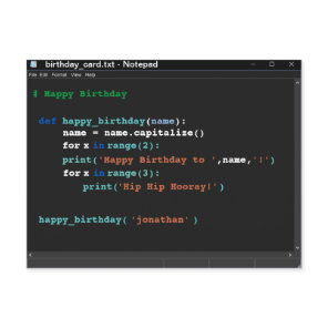 Birthday Dark Mode Notepad Computer Programmer Postcard