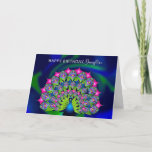 Birthday Daughter Beautiful Colorful  Peacock Card<br><div class="desc">See many other products with same and/or similar images which can be found in MY COLLECTIONS then scroll down to Loving Peacocks</div>