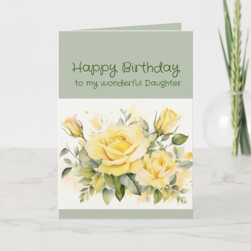 Birthday Daughter Blessed by you Flowers Holiday Card