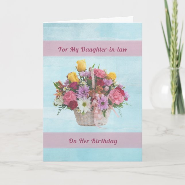 Birthday, Daughter-in-law, Colorful Flowers Card (Front)