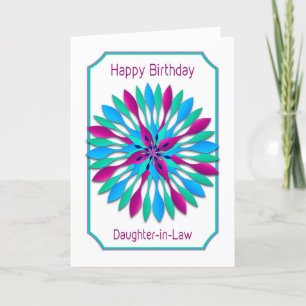 Birthday, Daughter-in-law, Colorful Motif Card