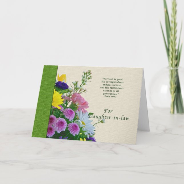 Birthday, Daughter-in-law, Floral Bouquet Card (Front)