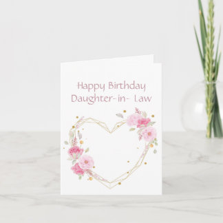 Birthday Daughter in Law Flower Heart Card
