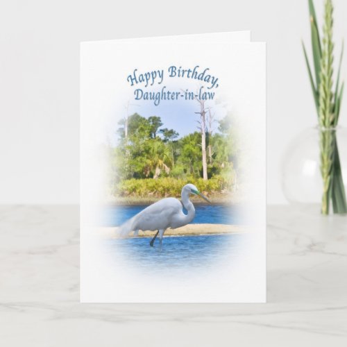 Birthday Daughter_in_law Great Egret Card