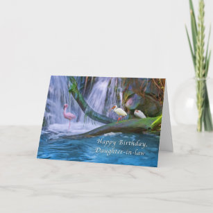 Birthday, Daughter-in-law, Tropical Waterfall, Bir Card