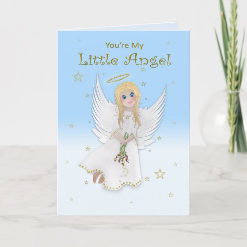 Birthday Daughter MY Little Angel Blonde Angel Card