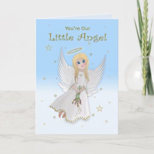 Birthday Daughter Our Little Angel Blonde Angel Card