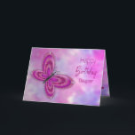 Birthday , Daughter, Pink Glitzy Butterfly Card<br><div class="desc">Dainty and sweet image with glitzy butterfly in pink/purple.  See same/similar image for other categories and products.
Image has been designed digitally for a more realistic effect.</div>
