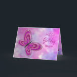 Birthday , Daughter, Pink Glitzy Butterfly Card<br><div class="desc">Dainty and sweet image with glitzy butterfly in pink/purple.  See same/similar image for other categories and products.
Image has been designed digitally for a more realistic effect.</div>